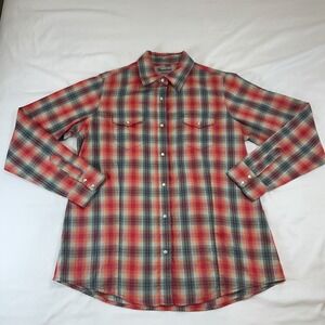 Wrancher By Wrangler Shirt Plaid Western Cowgirl Pearl Snap Women's Size‎ Large